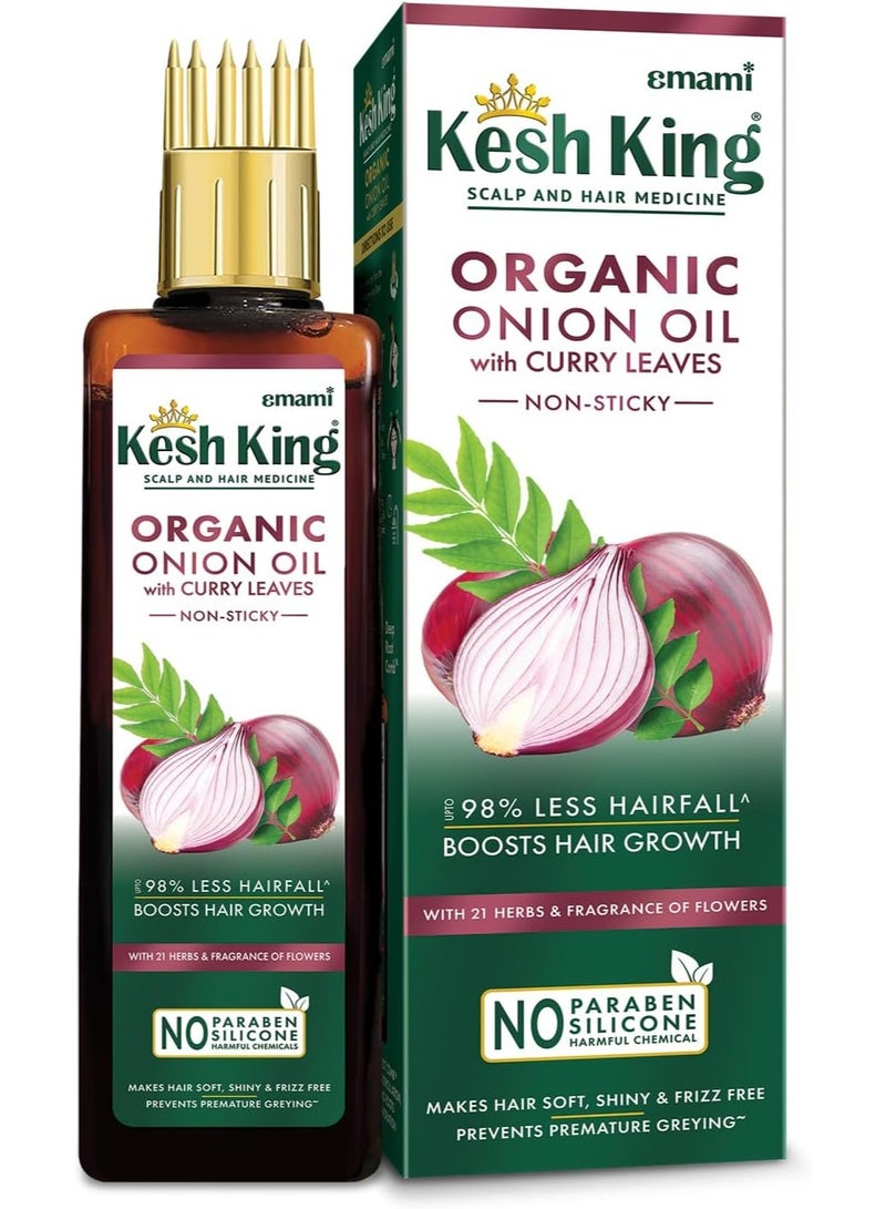 Kesh King Hair Growth Organic Onion Oil with Curry Leaves 100ml - Image 1